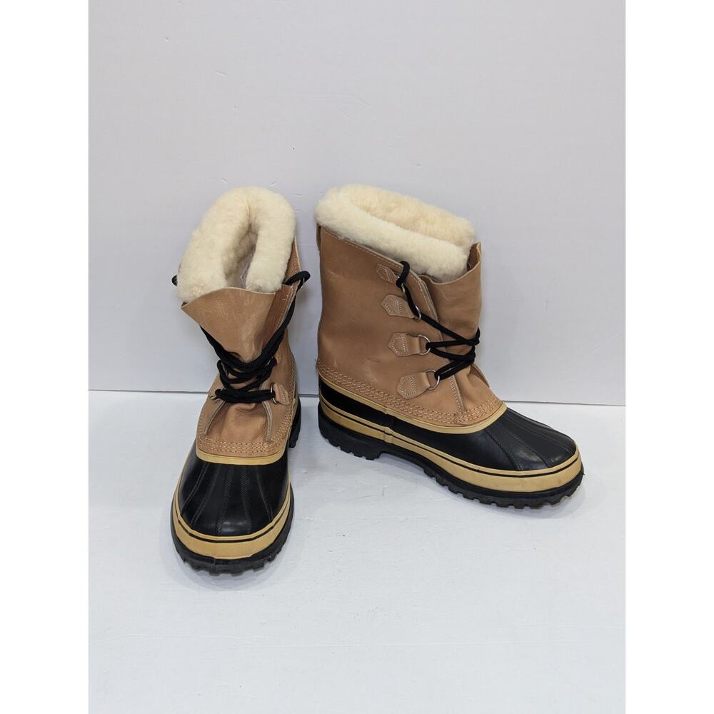 Sorel Caribou Mens Size 8 Waterproof Winter Boots Tan
